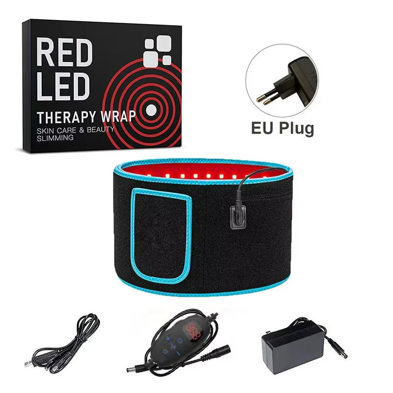 Red &Infrared LED Light Therapy Belt 850Nm 660Nm Back Pain Relief Wrap Burn Fat Belt Slimming Machine Waist Heat Pad Full Body