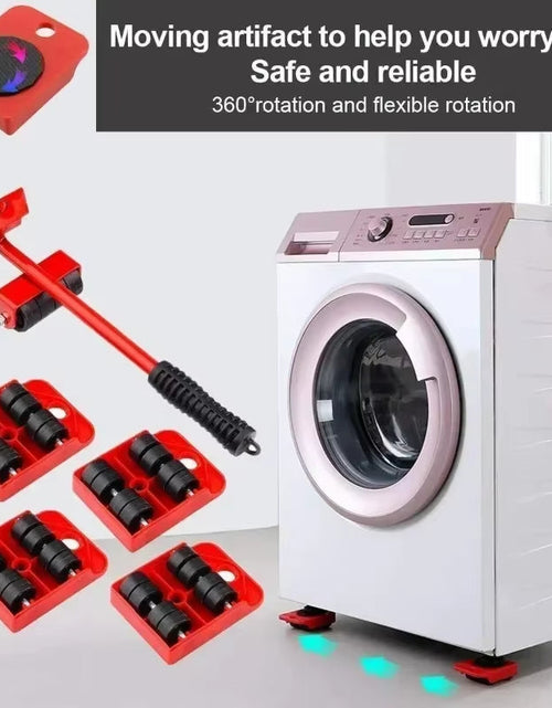 Load image into Gallery viewer, EasyGlide Furniture Mover Set – Heavy Lifter Bar & Slider Wheels for Effortless Moving