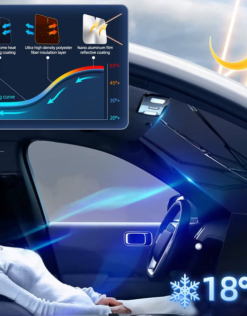 Load image into Gallery viewer, SunShield 360 – Rotatable Umbrella-Style Car Windshield Sunshade with UV & Heat Protection