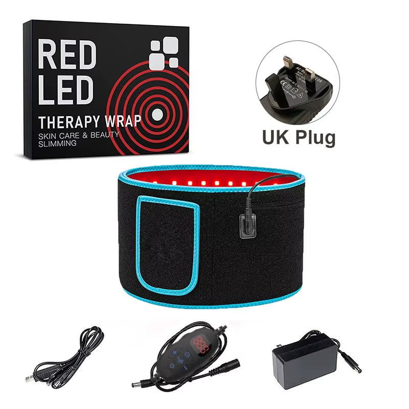 Red &Infrared LED Light Therapy Belt 850Nm 660Nm Back Pain Relief Wrap Burn Fat Belt Slimming Machine Waist Heat Pad Full Body