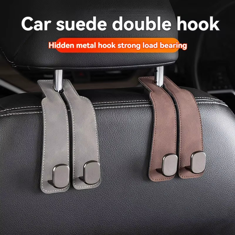 Luxury Suede Double Hook Organizer – Premium Rear Seat Backrest Hook for Changan CS Series & Eado