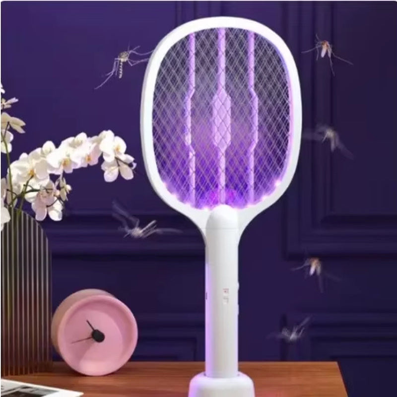 ZapAway USB Electric Mosquito Lamp &amp; Fly Swatter – Portable Handheld Triple-Layer Mesh for Instant Relief
