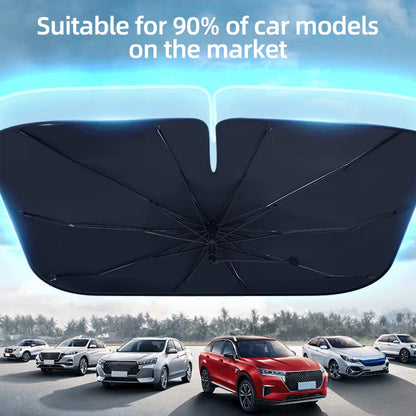 SunShield 360 – Rotatable Umbrella-Style Car Windshield Sunshade with UV &amp; Heat Protection