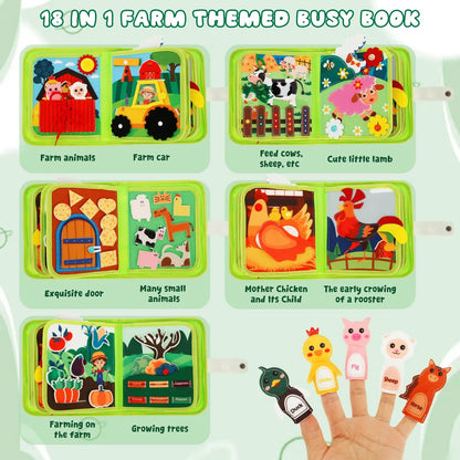 Little Learner Quiet Book – Soft Felt Sensory Activity Book for Toddlers &amp; Preschool Education