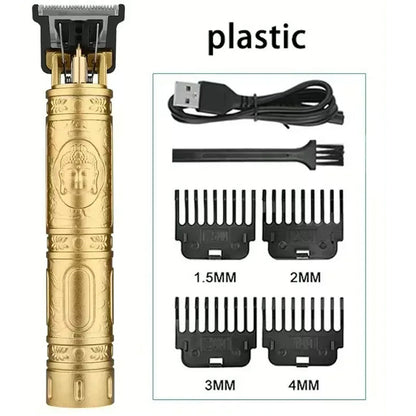 Rechargeable Trimmer with Engraved Dragon &amp; Buddha Design