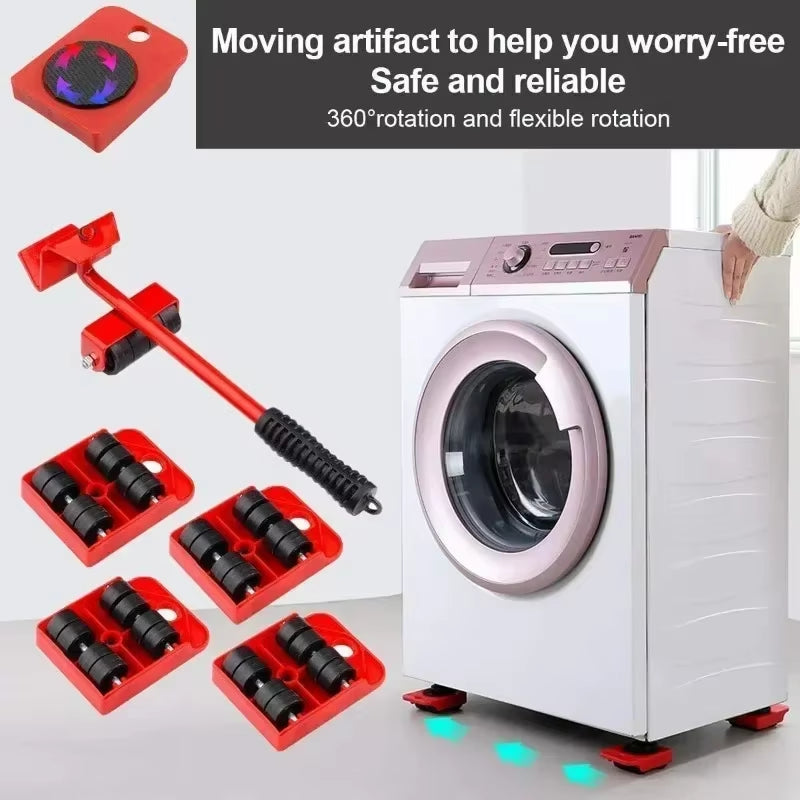 EasyGlide Furniture Mover Set – Heavy Lifter Bar &amp; Slider Wheels for Effortless Moving