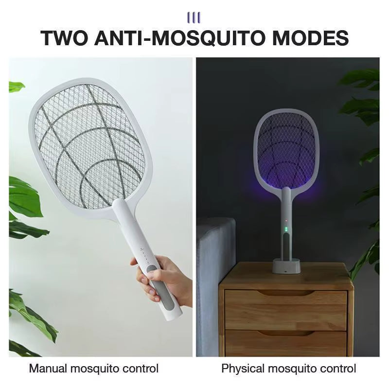 ZapAway USB Electric Mosquito Lamp &amp; Fly Swatter – Portable Handheld Triple-Layer Mesh for Instant Relief