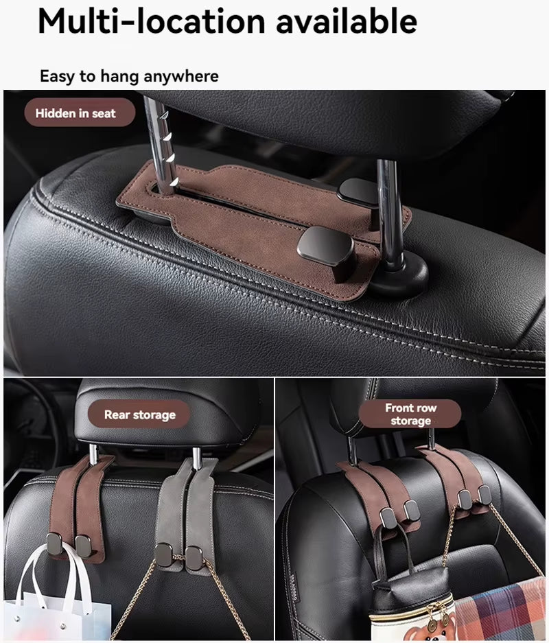 Luxury Suede Double Hook Organizer – Premium Rear Seat Backrest Hook for Changan CS Series &amp; Eado