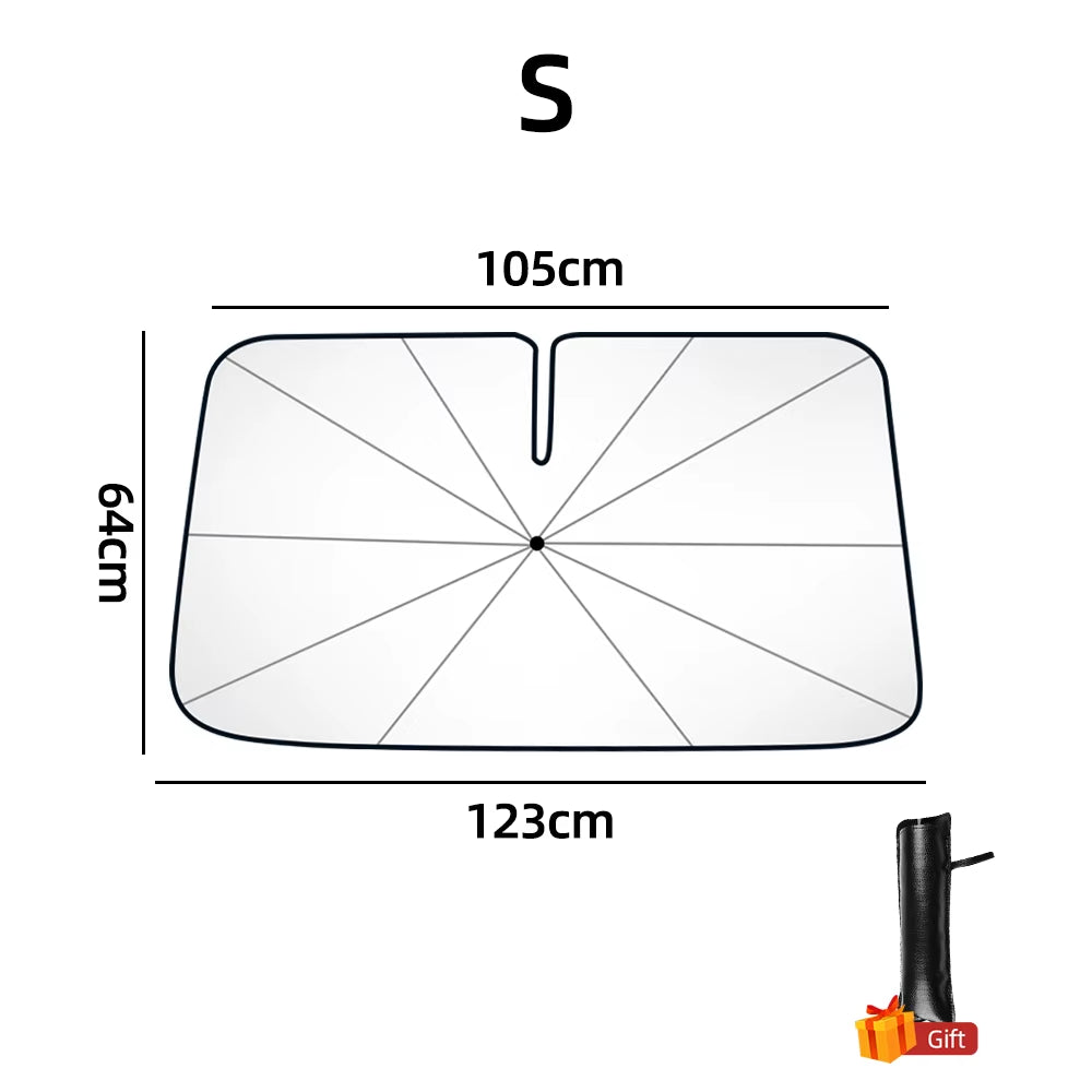 SunShield 360 – Rotatable Umbrella-Style Car Windshield Sunshade with UV &amp; Heat Protection