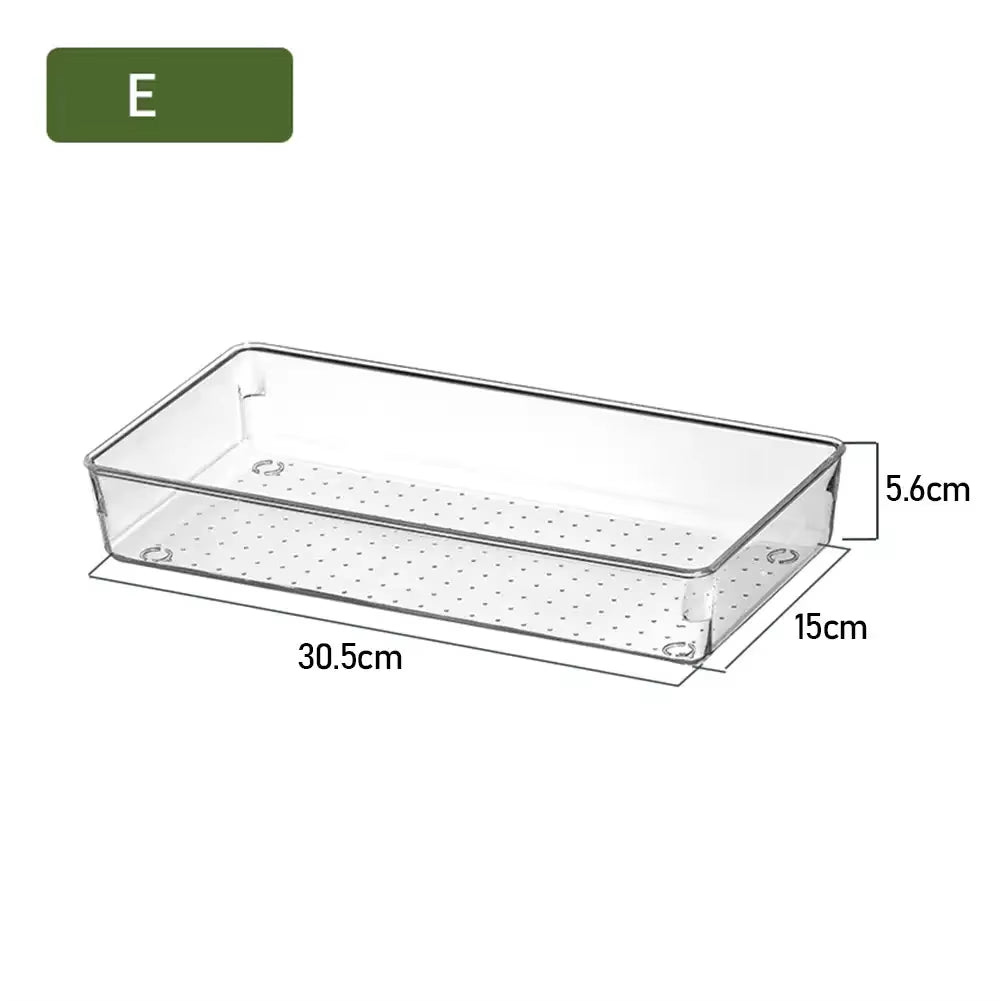 ClearNest Organizer – Transparent Anti-Scratch Drawer Storage Box for Cosmetics, Office &amp; Home