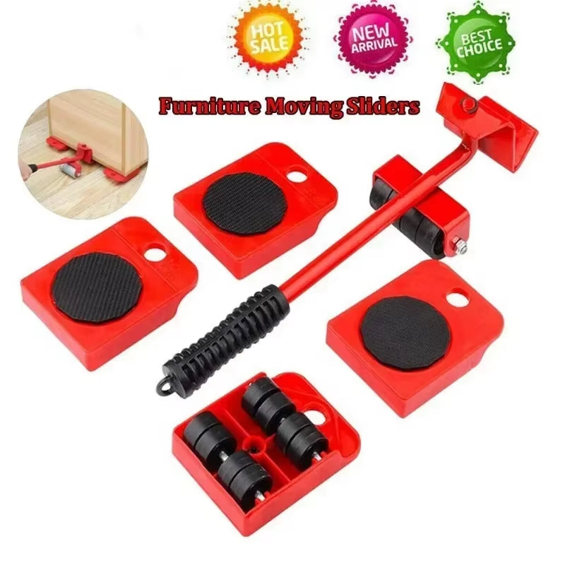 EasyGlide Furniture Mover Set – Heavy Lifter Bar &amp; Slider Wheels for Effortless Moving