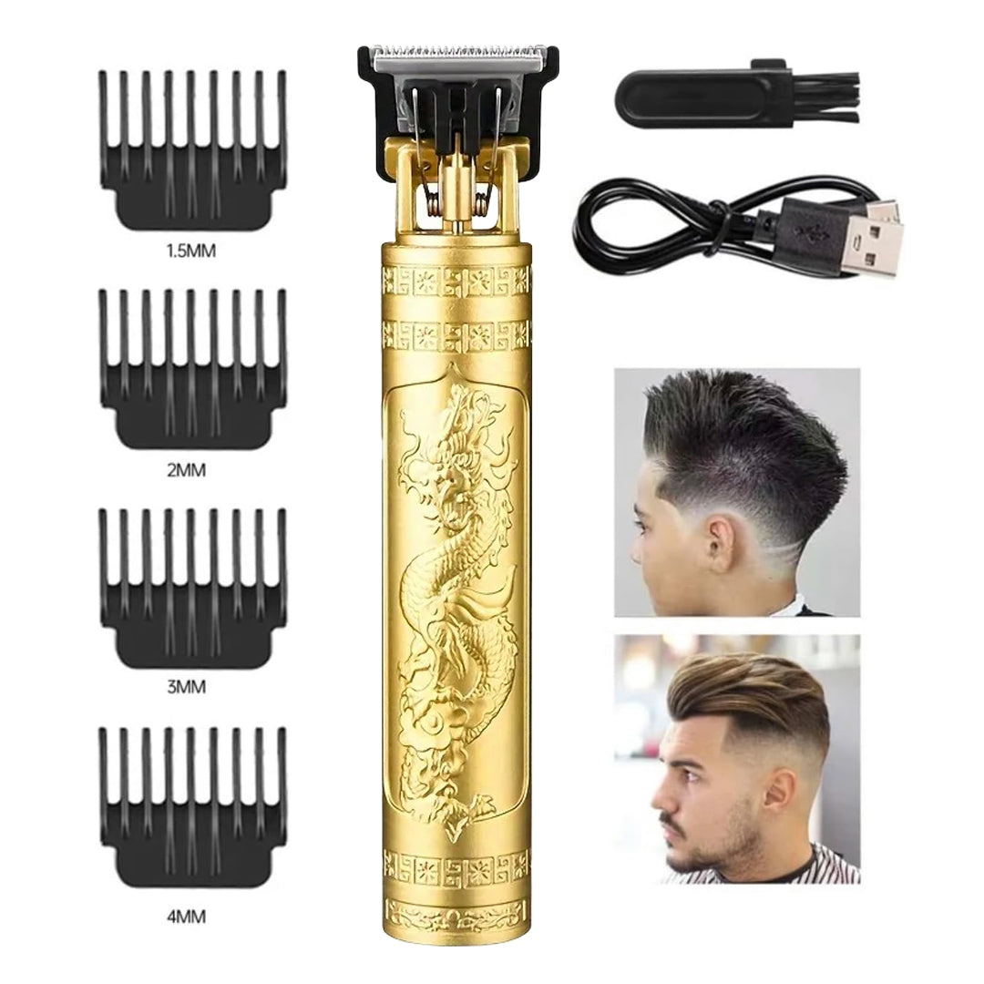 Rechargeable Trimmer with Engraved Dragon &amp; Buddha Design