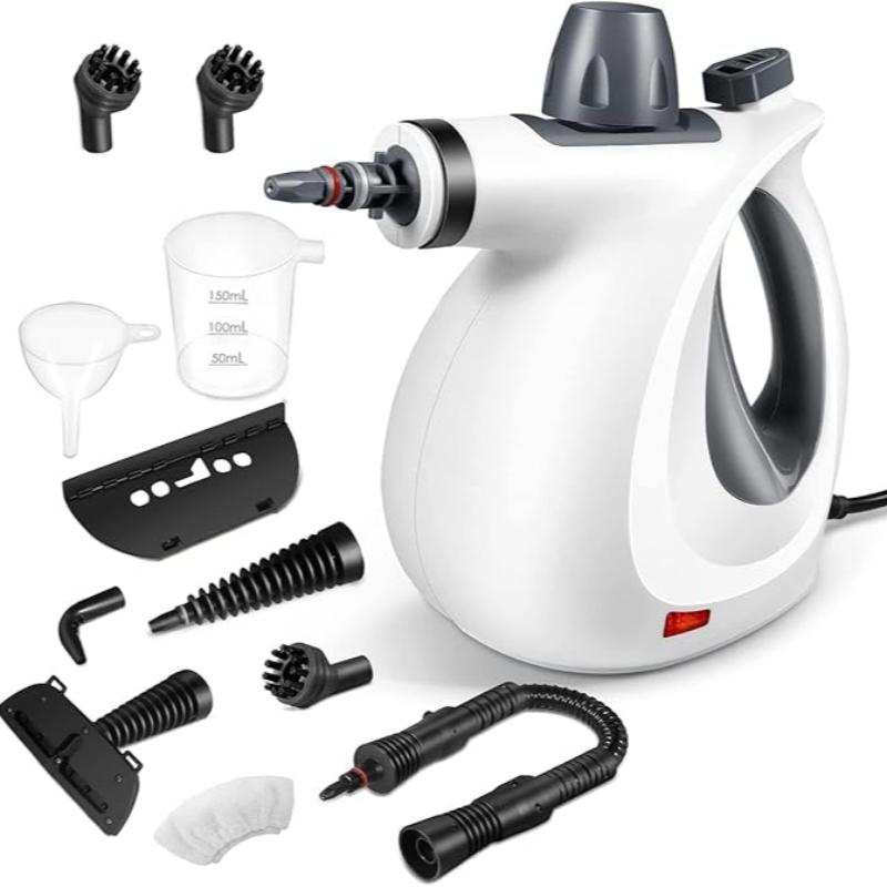 Pressurized Handheld Steam Cleaner &amp; Rechargeable Spin Scrubber