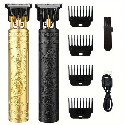 Rechargeable Trimmer with Engraved Dragon &amp; Buddha Design