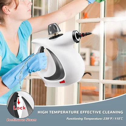 Pressurized Handheld Steam Cleaner &amp; Rechargeable Spin Scrubber