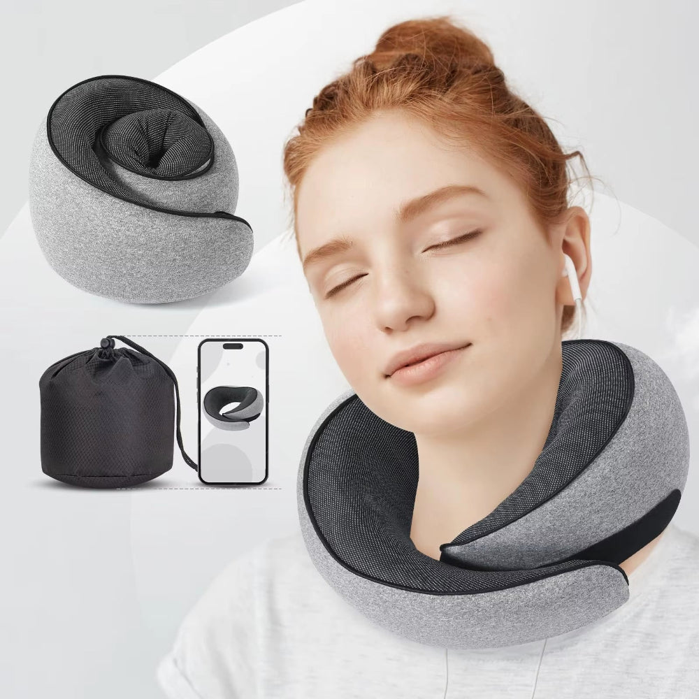 CloudRest U-Shape Pillow – Memory Foam Travel Neck Cushion for Car, Plane &amp; Home Comfort