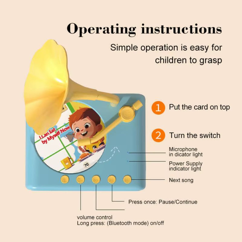 StoryTunes Junior – Children’s Phonograph Music &amp; Story Player with 96 Learning Cards