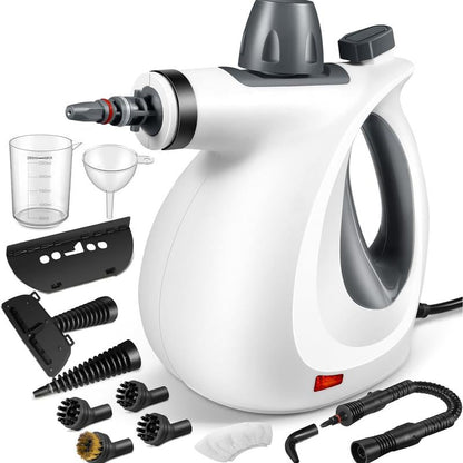 Pressurized Handheld Steam Cleaner &amp; Rechargeable Spin Scrubber