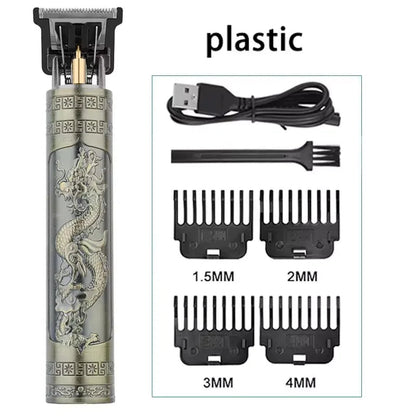 Rechargeable Trimmer with Engraved Dragon &amp; Buddha Design