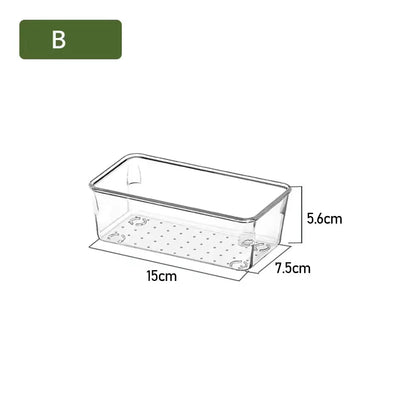ClearNest Organizer – Transparent Anti-Scratch Drawer Storage Box for Cosmetics, Office &amp; Home