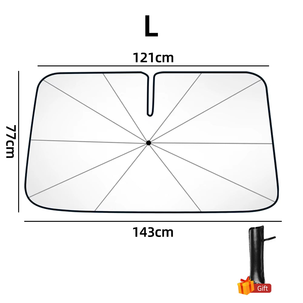 SunShield 360 – Rotatable Umbrella-Style Car Windshield Sunshade with UV &amp; Heat Protection