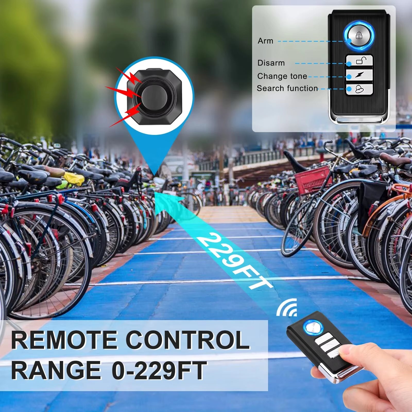 Ultimate Bike Guard™ – Wireless Vibration Alarm with Remote &amp; USB Charging