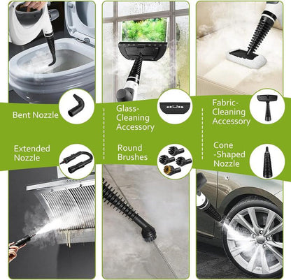 Pressurized Handheld Steam Cleaner &amp; Rechargeable Spin Scrubber