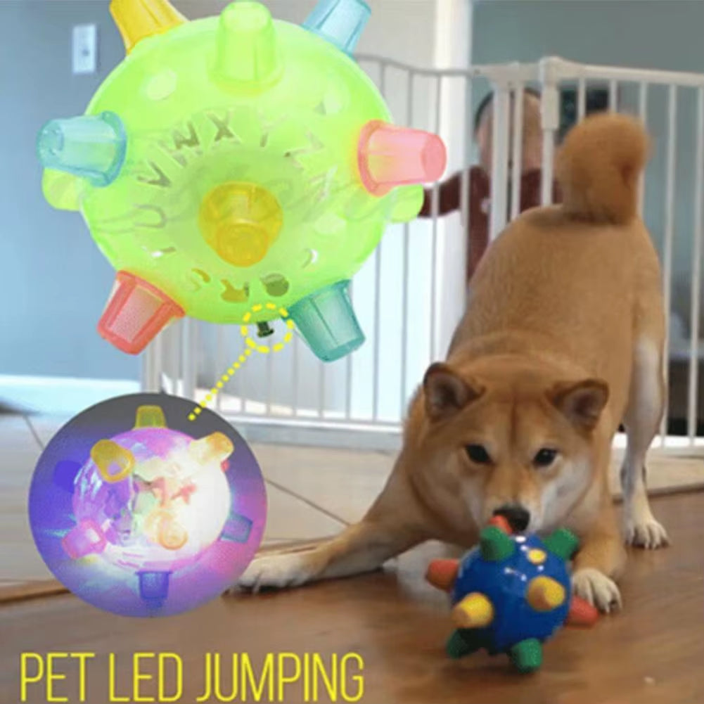 PawActive Jumping Activation Ball – Flashing Light &amp; Sound Interactive Toy for Dogs