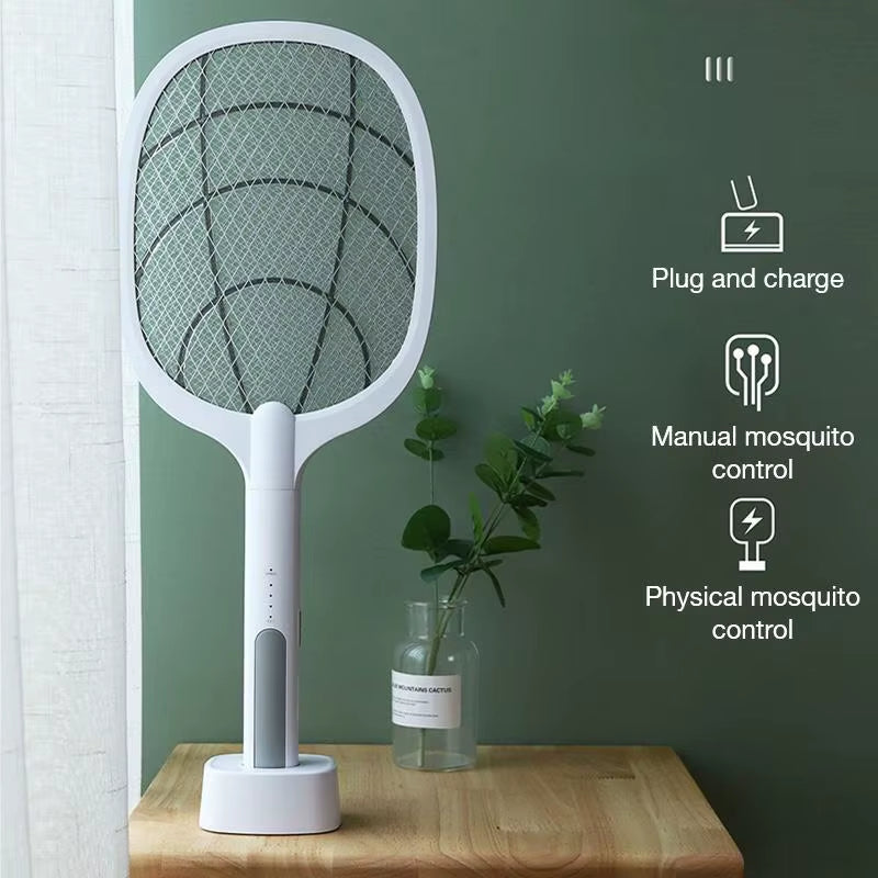ZapAway USB Electric Mosquito Lamp &amp; Fly Swatter – Portable Handheld Triple-Layer Mesh for Instant Relief