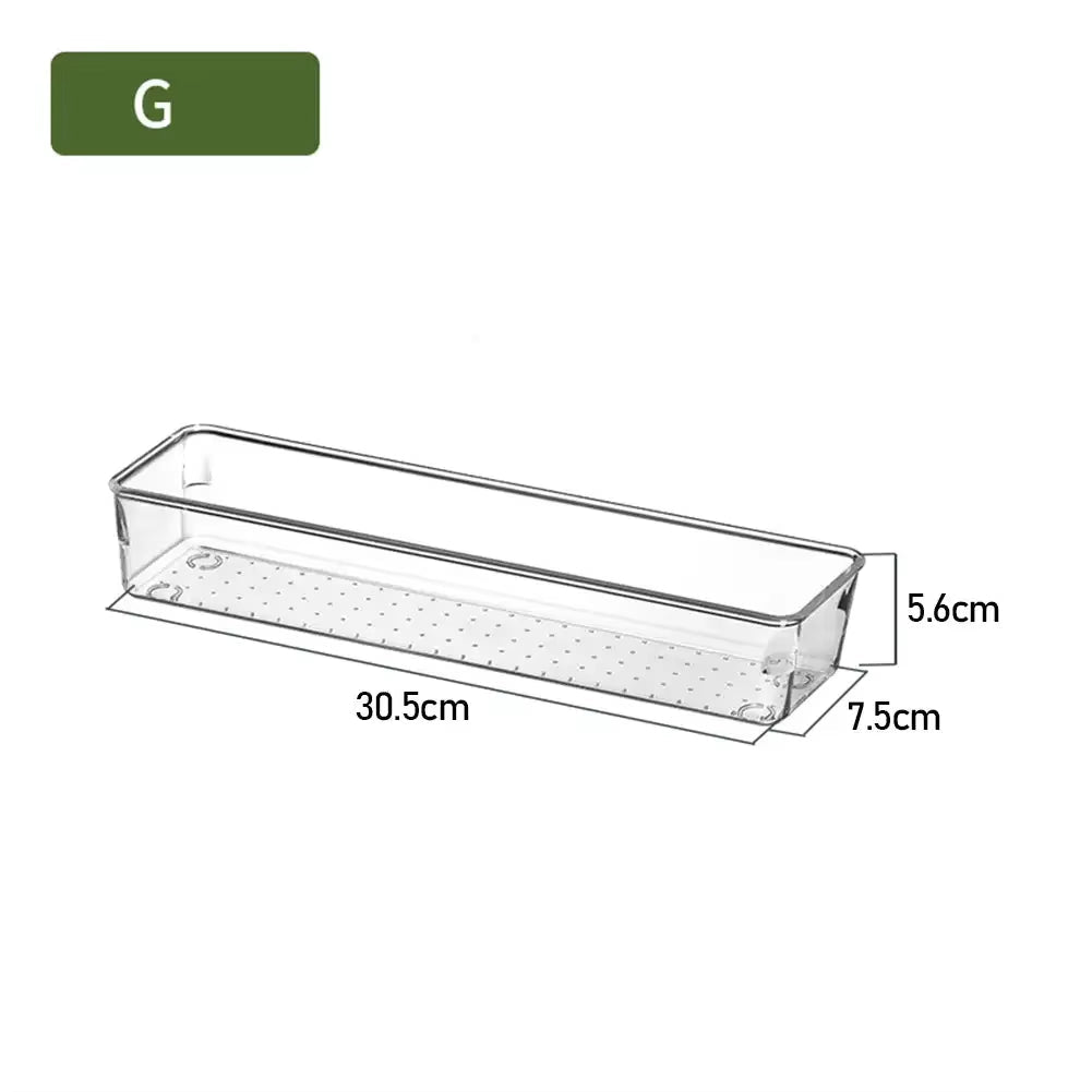 ClearNest Organizer – Transparent Anti-Scratch Drawer Storage Box for Cosmetics, Office &amp; Home