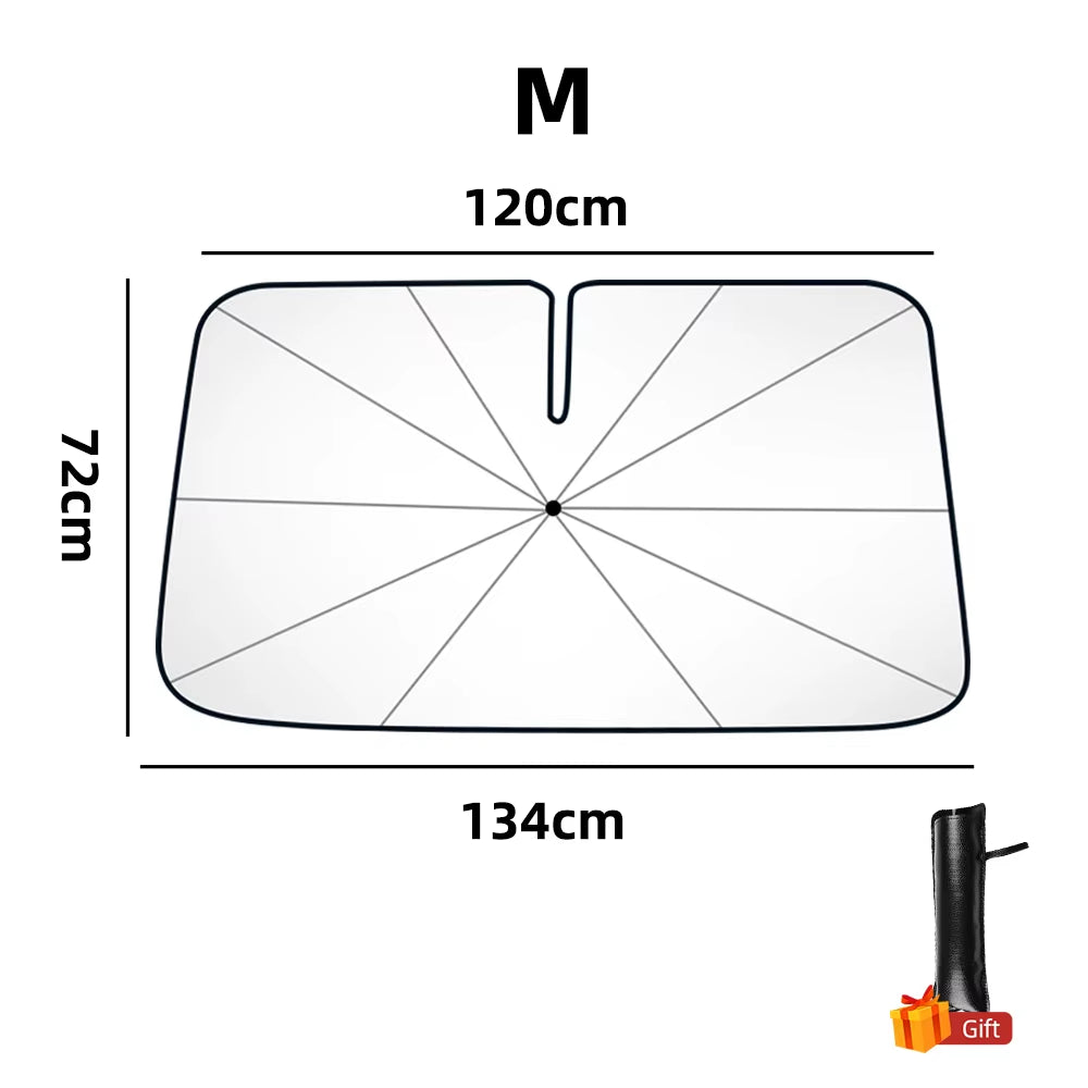 SunShield 360 – Rotatable Umbrella-Style Car Windshield Sunshade with UV &amp; Heat Protection