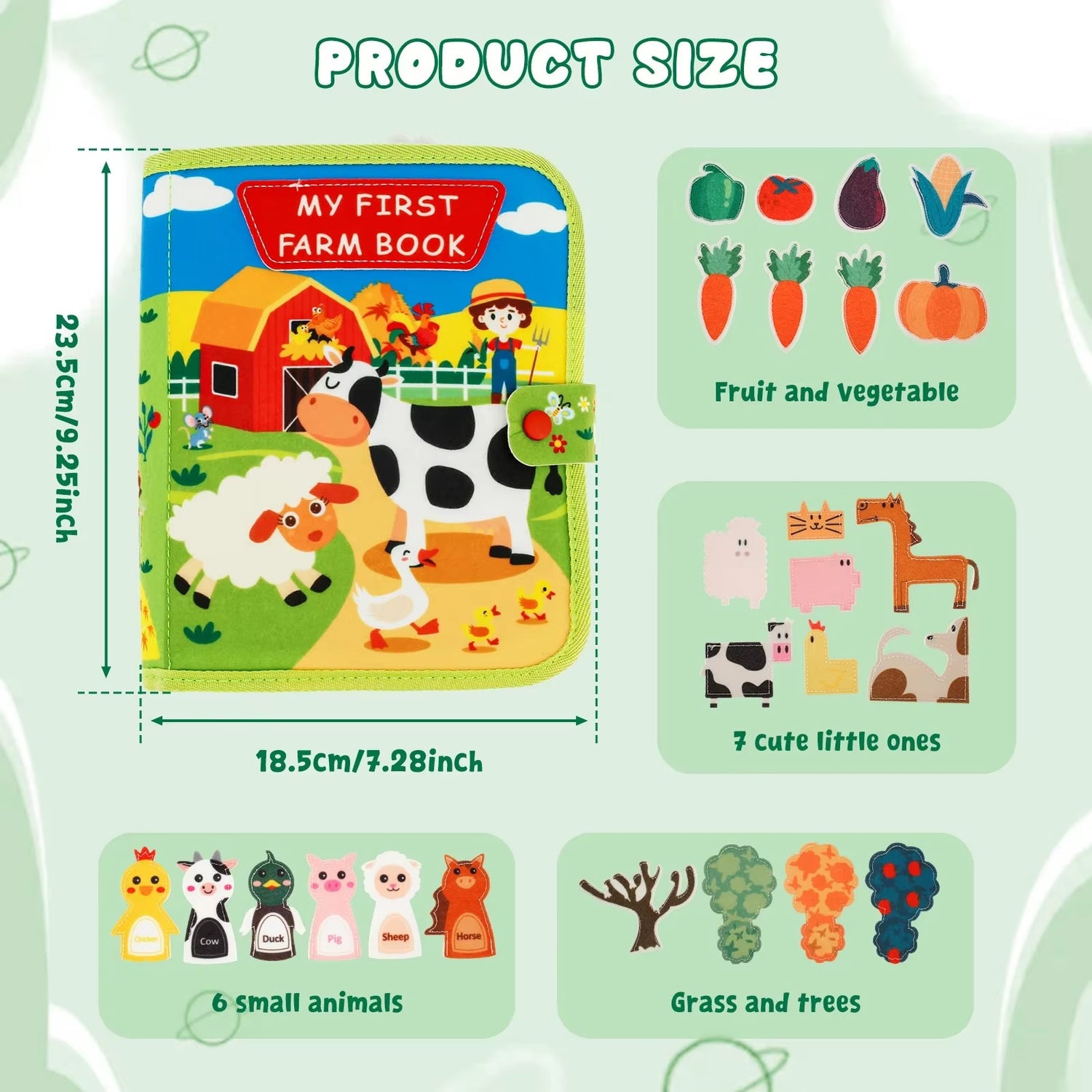 Little Learner Quiet Book – Soft Felt Sensory Activity Book for Toddlers &amp; Preschool Education