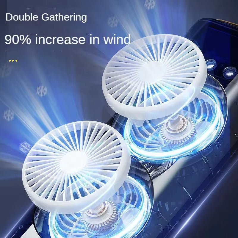 BreezeGlow™ 2-in-1 Dual Mist Cooling Fan – Chill, Hydrate &amp; Light Up Your Space