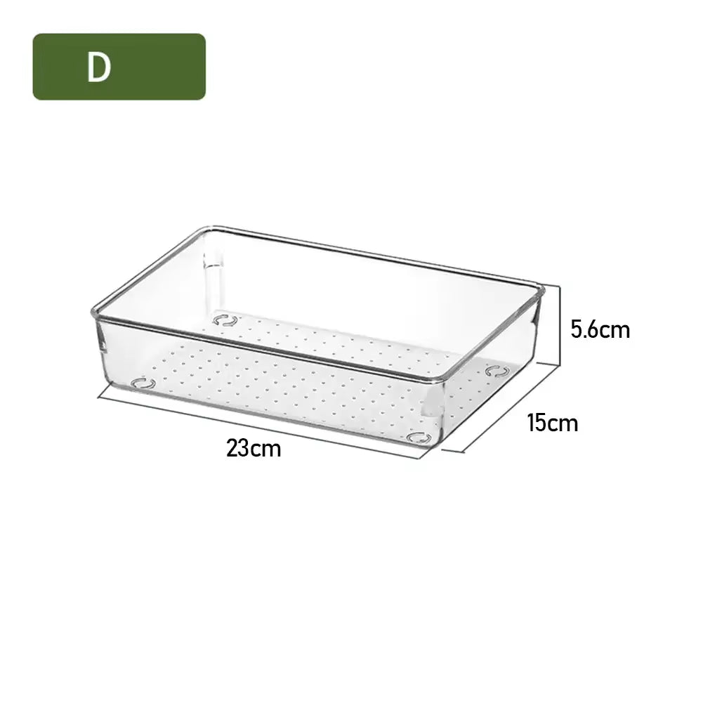 ClearNest Organizer – Transparent Anti-Scratch Drawer Storage Box for Cosmetics, Office &amp; Home