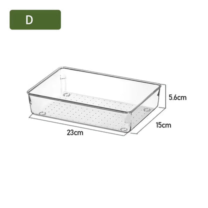 ClearNest Organizer – Transparent Anti-Scratch Drawer Storage Box for Cosmetics, Office &amp; Home