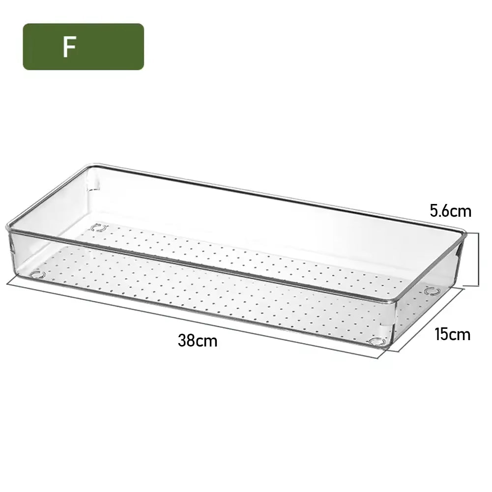 ClearNest Organizer – Transparent Anti-Scratch Drawer Storage Box for Cosmetics, Office &amp; Home