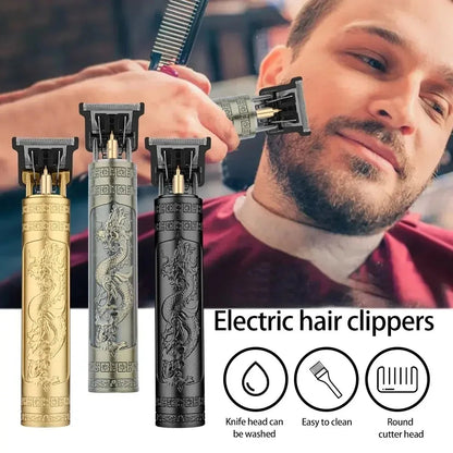 Rechargeable Trimmer with Engraved Dragon &amp; Buddha Design