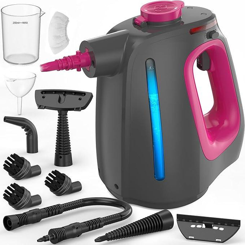 Pressurized Handheld Steam Cleaner &amp; Rechargeable Spin Scrubber