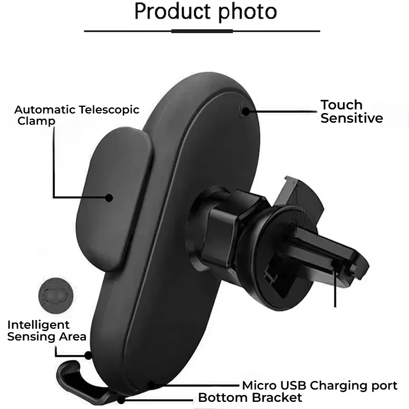 AutoGrip Wireless Car Charger – Infrared Sensor Mount &amp; Fast Charging Stand for iPhone &amp; Samsung