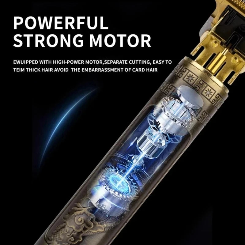 Rechargeable Trimmer with Engraved Dragon &amp; Buddha Design